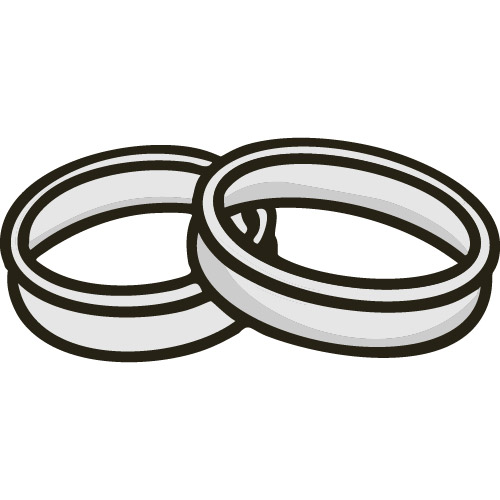Bildicon mit zwei Ringen als Leistungsbild für Hochzeiten
